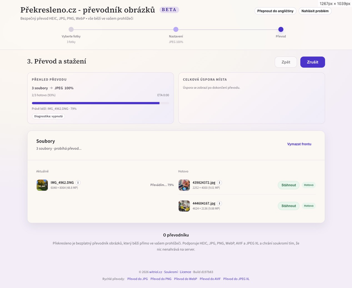 Překresleno.cz – průběh dávkového převodu a soubory připravené ke stažení